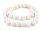 The Bead Chest Rustic Opaque White Recycled Glass Beads 18mm Ghana African Sea Glass Round Large Hole 28 Inch Strand Handmade Fair Trade